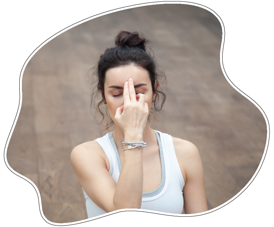 woman doing pranayama